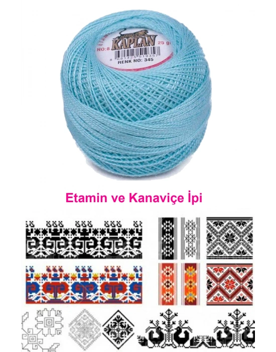 Kaplan Etamin Ve Kanaviçe İpi 8 No Kod/Renk: 345 - Royaleks