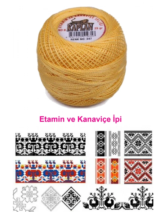 Kaplan Etamin Ve Kanaviçe İpi 8 No Kod/Renk: 347 - Royaleks