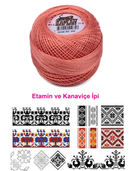 Kaplan Etamin Ve Kanaviçe İpi 8 No Kod/Renk: 350 - Royaleks