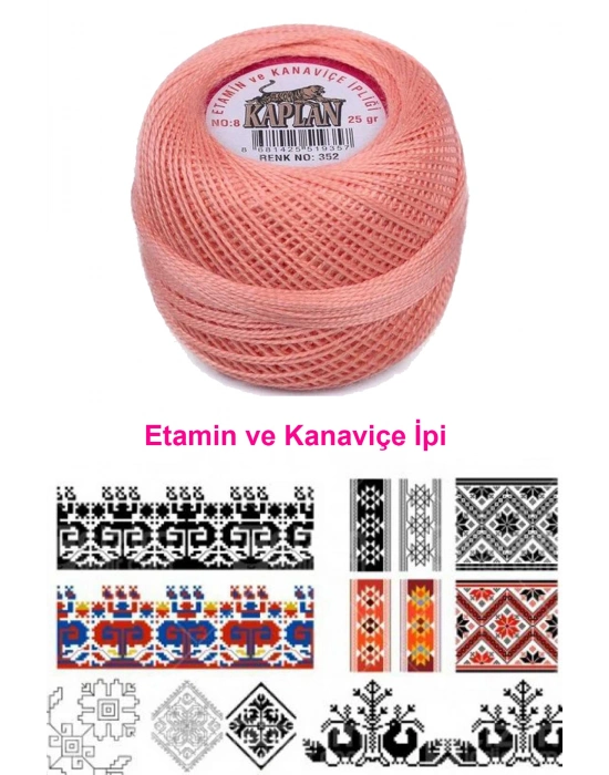 Kaplan Etamin Ve Kanaviçe İpi 8 No Kod/Renk: 352 - Royaleks