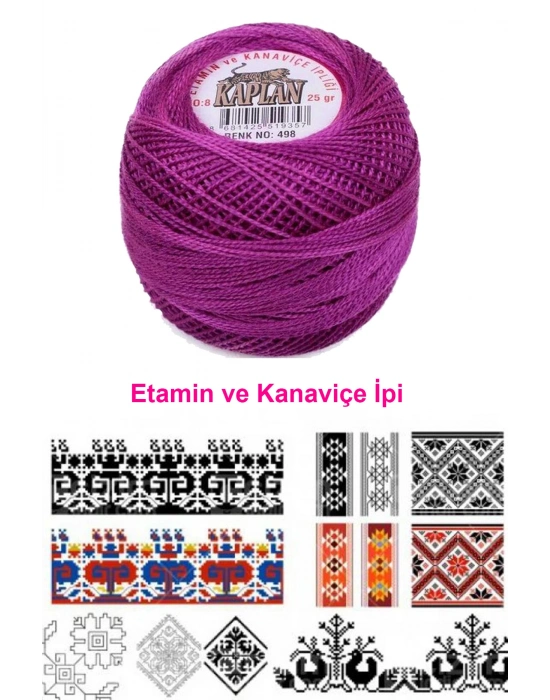 Kaplan Etamin Ve Kanaviçe İpi 8 No Kod/Renk: 498 - Royaleks