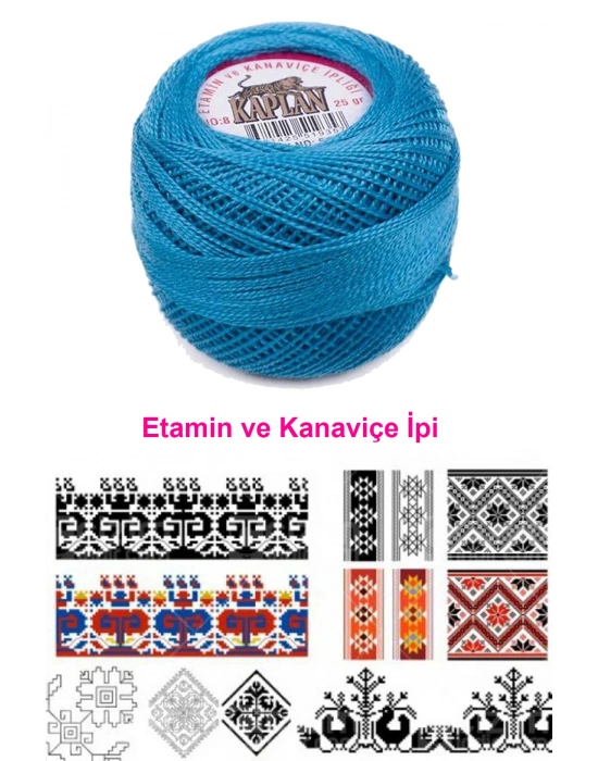 Kaplan Etamin Ve Kanaviçe İpi 8 No Kod/Renk: 518 - Royaleks