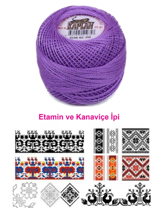 Kaplan Etamin Ve Kanaviçe İpi 8 No Kod/Renk: 550 - Royaleks