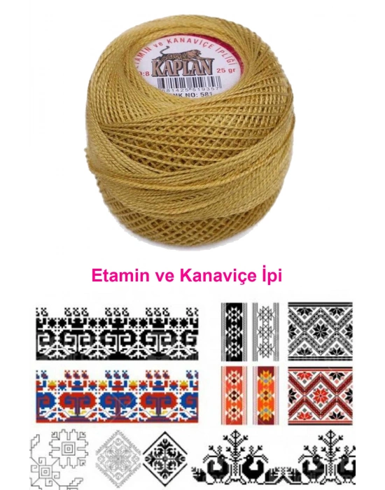 Kaplan Etamin Ve Kanaviçe İpi 8 No Kod/Renk: 581 - Royaleks