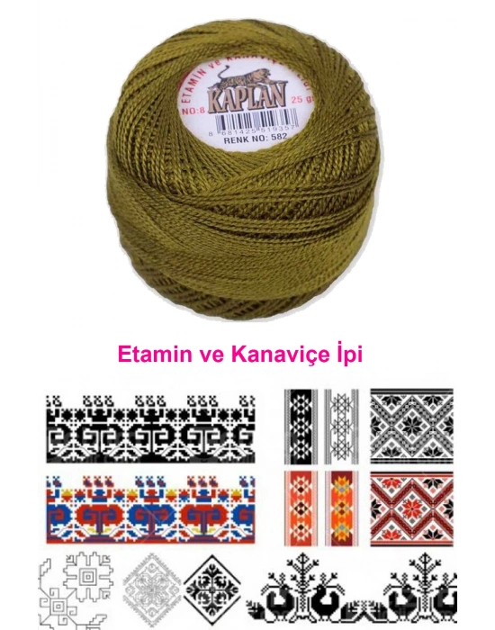 Kaplan Etamin Ve Kanaviçe İpi 8 No Kod/Renk: 582 - Royaleks