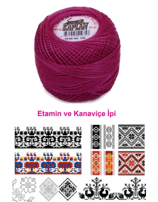 Kaplan Etamin Ve Kanaviçe İpi 8 No Kod/Renk: 599 - Royaleks