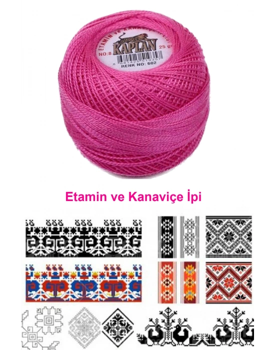Kaplan Etamin Ve Kanaviçe İpi 8 No Kod/Renk: 602 - Royaleks