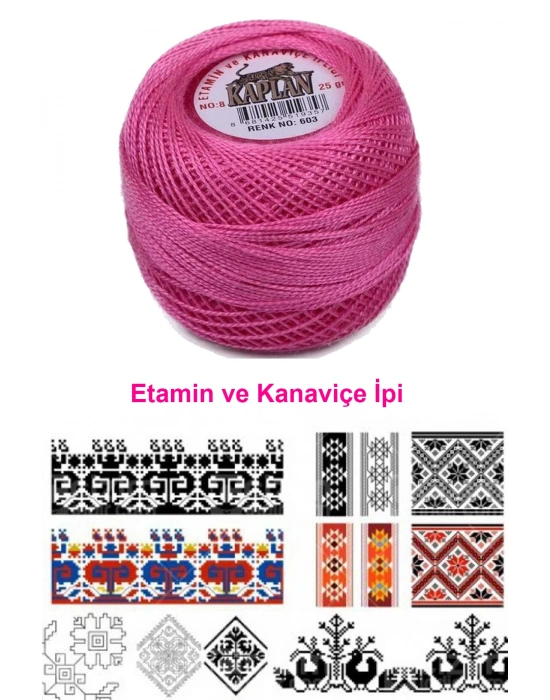 Kaplan Etamin Ve Kanaviçe İpi 8 No Kod/Renk: 603 - Royaleks