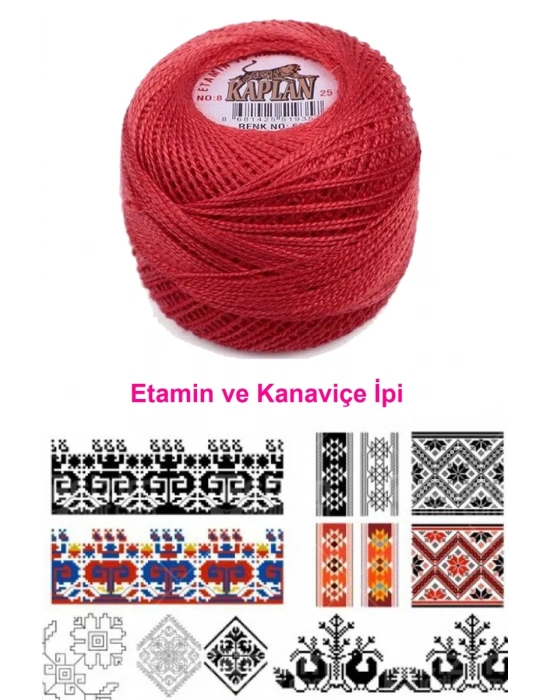 Kaplan Etamin Ve Kanaviçe İpi 8 No Kod/Renk: 666 - Royaleks