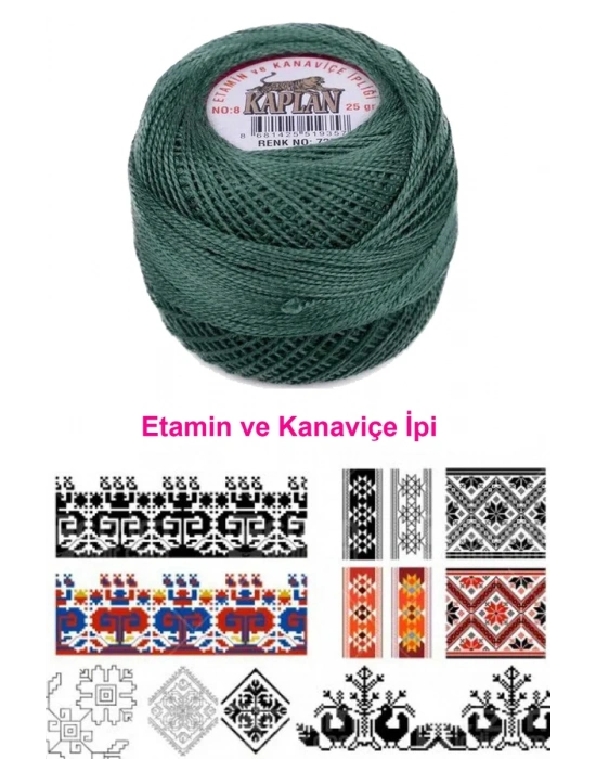 Kaplan Etamin Ve Kanaviçe İpi 8 No Kod/Renk: 726 - Royaleks