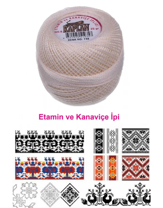 Kaplan Etamin Ve Kanaviçe İpi 8 No Kod/Renk: 748 - Royaleks