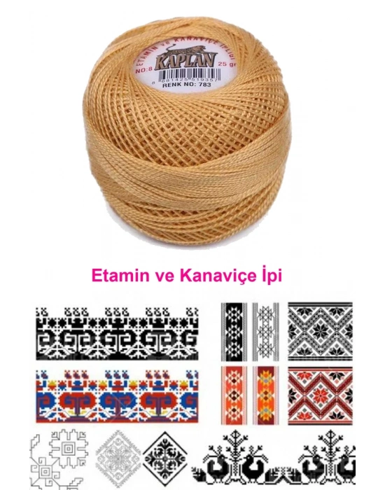 Kaplan Etamin Ve Kanaviçe İpi 8 No Kod/Renk: 783 - Royaleks