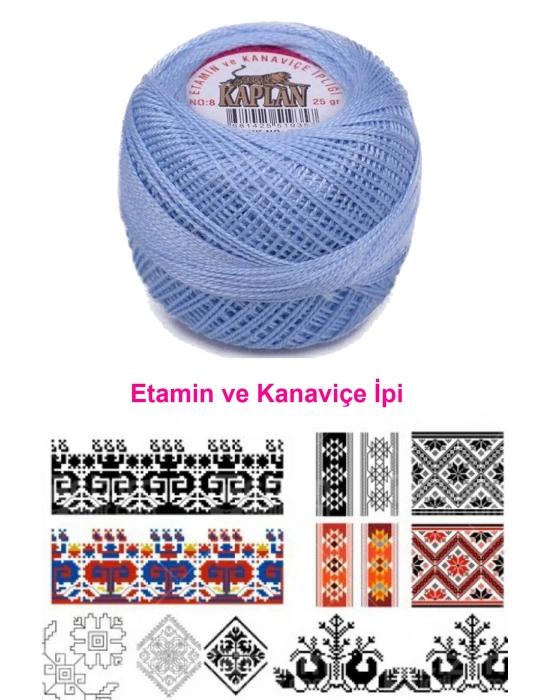 Kaplan Etamin Ve Kanaviçe İpi 8 No Kod/Renk: 799 - Royaleks