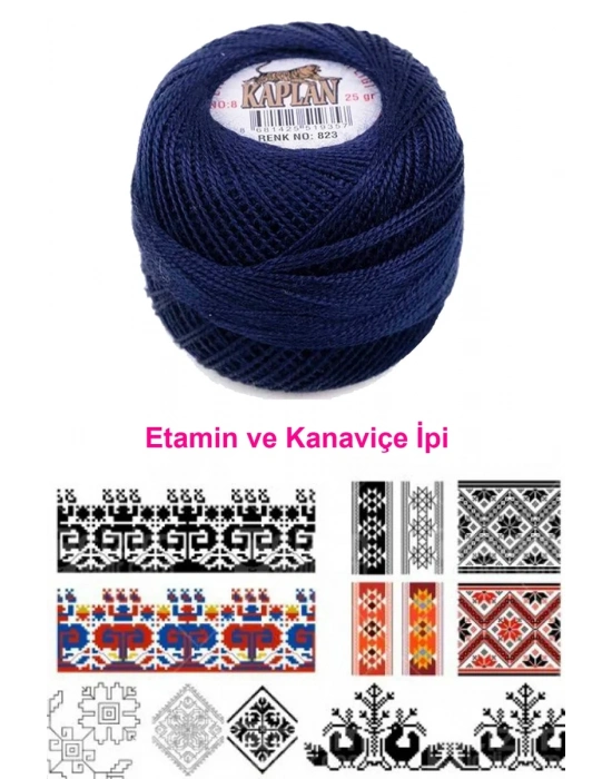 Kaplan Etamin Ve Kanaviçe İpi 8 No Kod/Renk: 823 - Royaleks