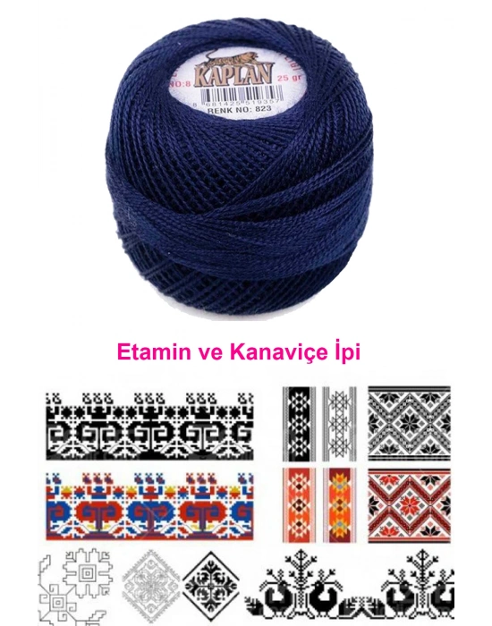 Kaplan Etamin Ve Kanaviçe İpi 8 No Kod/Renk: 823 - Royaleks