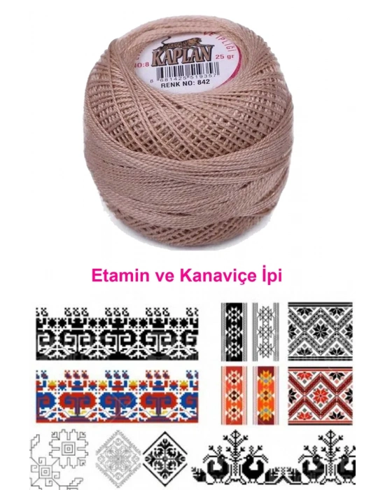 Kaplan Etamin Ve Kanaviçe İpi 8 No Kod/Renk: 842 - Royaleks