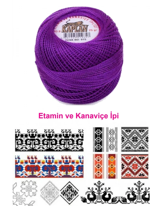 Kaplan Etamin Ve Kanaviçe İpi 8 No Kod/Renk: 915 - Royaleks
