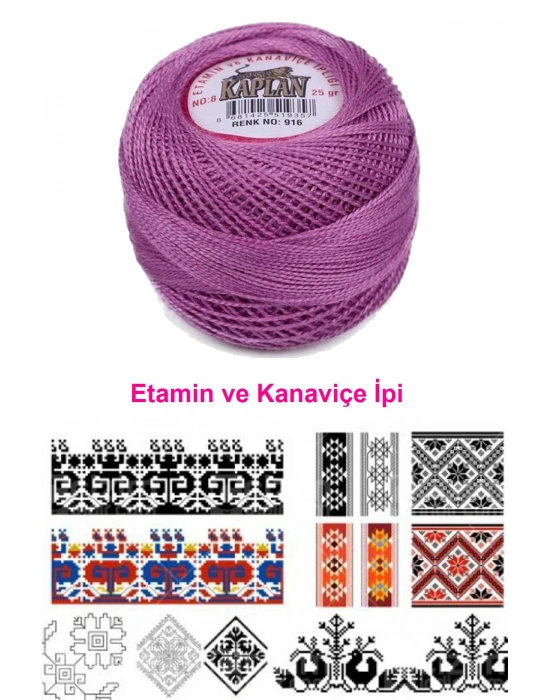 Kaplan Etamin Ve Kanaviçe İpi 8 No Kod/Renk: 916 - Royaleks