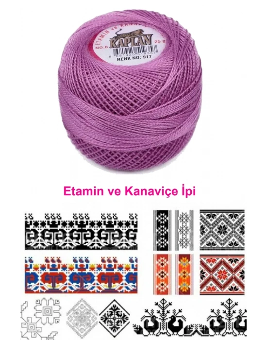 Kaplan Etamin Ve Kanaviçe İpi 8 No Kod/Renk: 917 - Royaleks