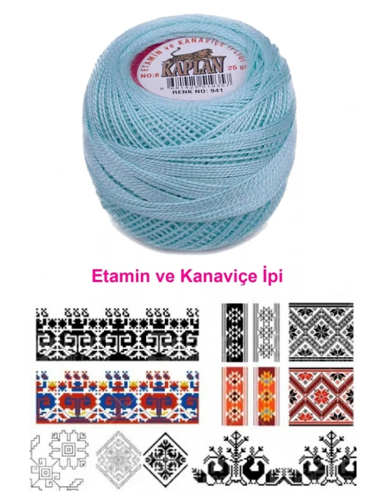 Kaplan Etamin Ve Kanaviçe İpi 8 No Kod/Renk: 941 - Royaleks