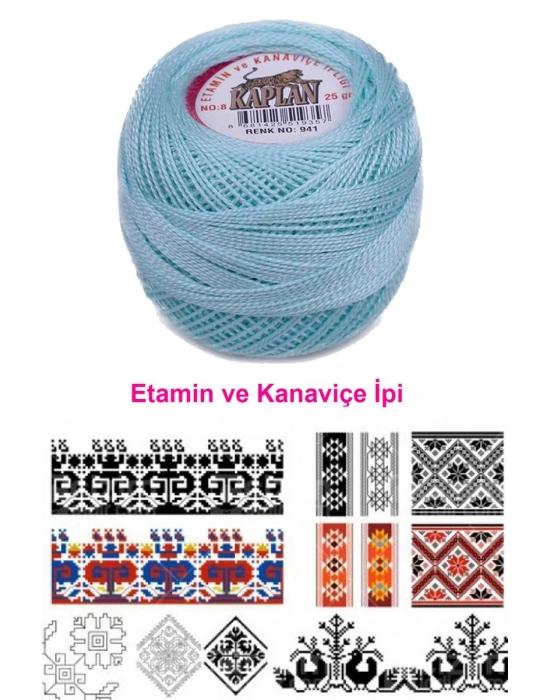 Kaplan Etamin Ve Kanaviçe İpi 8 No Kod/Renk: 941 - Royaleks