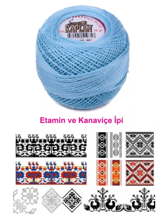 Kaplan Etamin Ve Kanaviçe İpi 8 No Kod/Renk: 997 - Royaleks