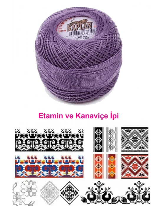 Kaplan Etamin Ve Kanaviçe İpi 8 No Kod/Renk: MUNZUR ÇİÇEĞİ - Royaleks