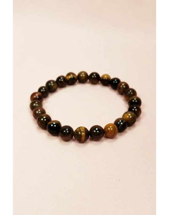 Kaplan Gözü Doğal Taş Bileklik Kutulu