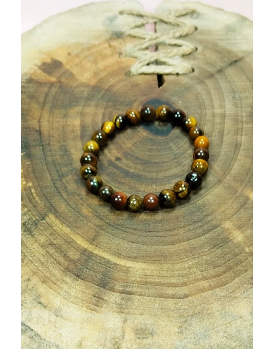 Kaplan Gözü Doğal Taş Bileklik Kutulu