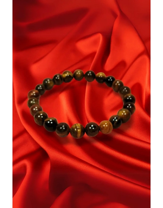 Kaplan Gözü Doğal Taş Bileklik Kutulu