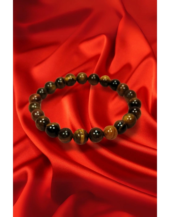 Kaplan Gözü Doğal Taş Bileklik Kutulu