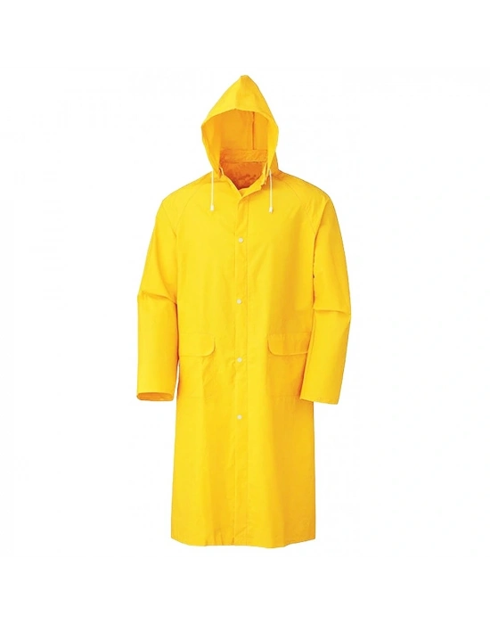 Kapşonlu Cepli Lüx Yağmurluk Sarı - Standart Beden 2xl