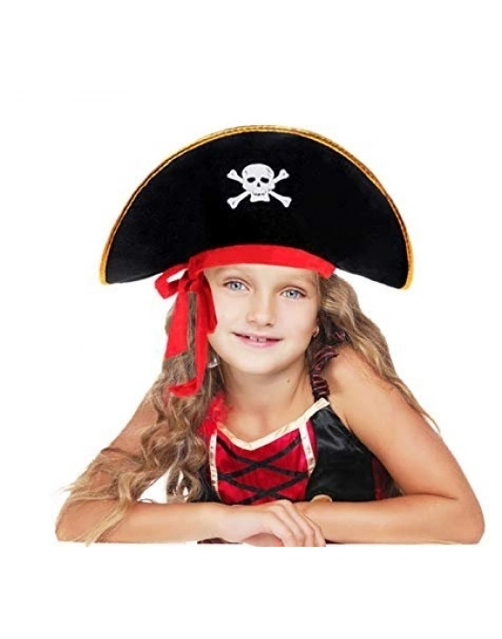 Kaptan Jack Kadife Çocuk Boy Korsan Şapkası