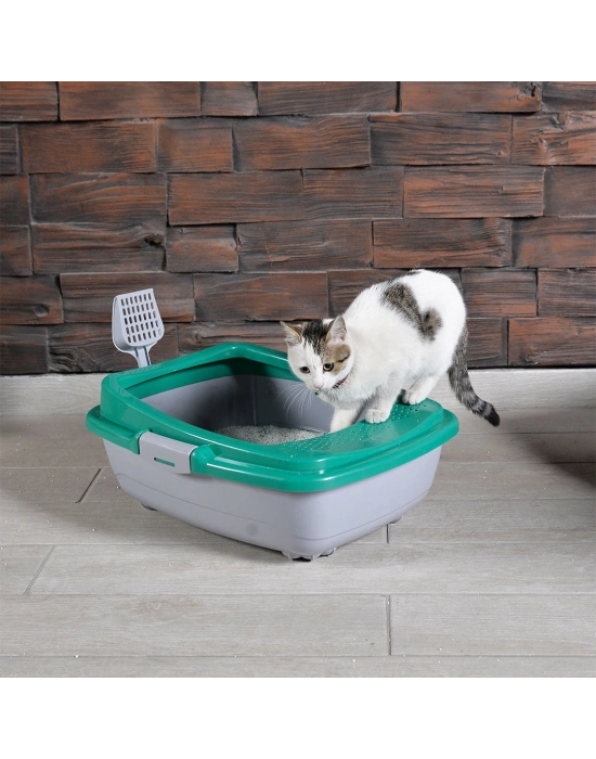 Karamel Pet Izgaralı Açık Kedi Tuvaleti Çeşitli Renklerde + Kürek Hediyeli