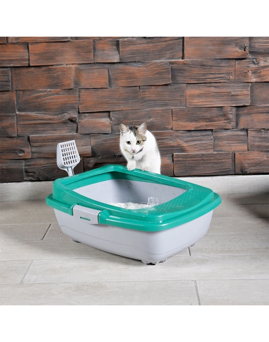 Karamel Pet Izgaralı Açık Kedi Tuvaleti Çeşitli Renklerde + Kürek Hediyeli