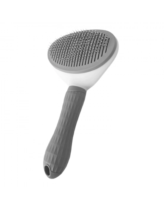 Karamel Pet Kendini Temizleyen Tuşlu Kedi Köpek Tarağı Gri 10 x 20 cm