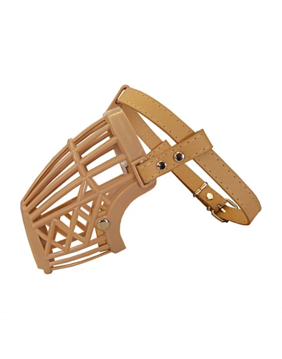 Karamel Pet Plastik Köpek Ağızlığı 10,5 cm-27 cm Bej Medium