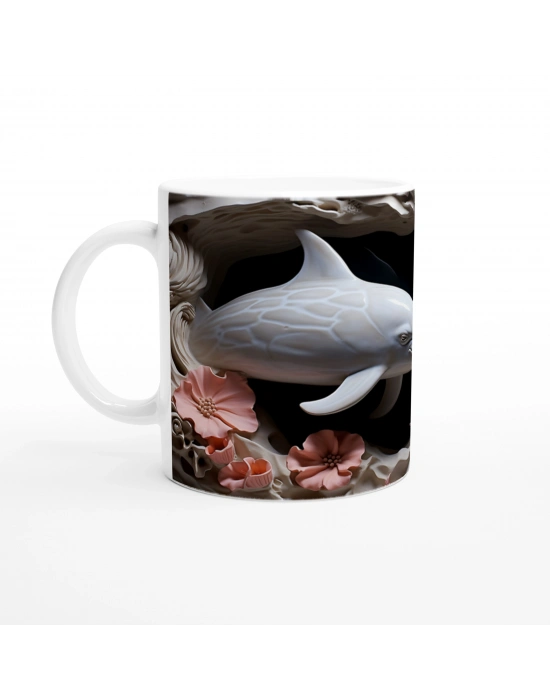 Karanlık Derinliklerde Parlayan Yunus Temalı Su Altı Kupa Bardak