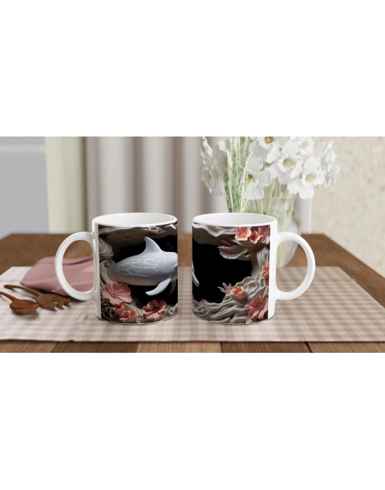 Karanlık Derinliklerde Parlayan Yunus Temalı Su Altı Kupa Bardak