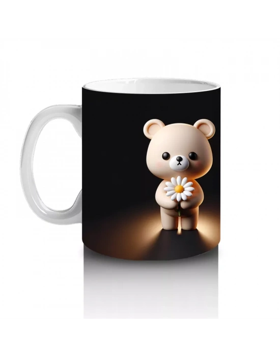 Karanlık Sahne Üzerinde Ayakta Duran Ayıcıklar – Baskılı Kahve Kupası