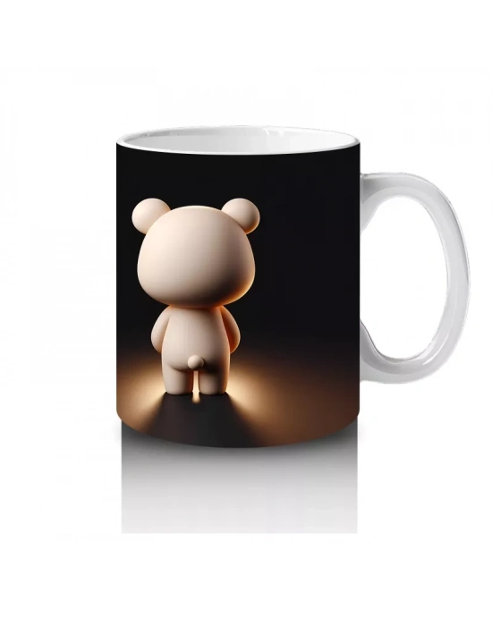 Karanlık Sahne Üzerinde Ayakta Duran Ayıcıklar – Baskılı Kahve Kupası