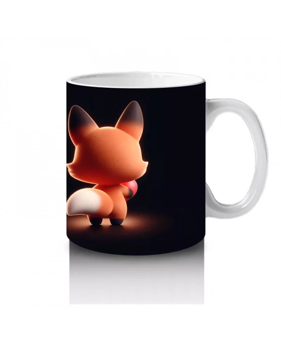 Karanlık Zeminde Sevimli Tilki Çifti – Baskılı Kupa Bardak