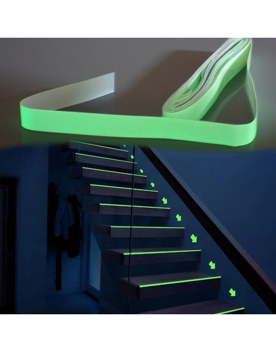 ®  Karanlıkta Işık Veren  Yansıyan 4 Metre Fosforlu Yeşil Şerit Bant