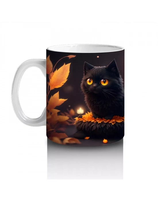 Karanlıkta Parlayan Cadı Kedi – Hediyelik Kahve Kupası