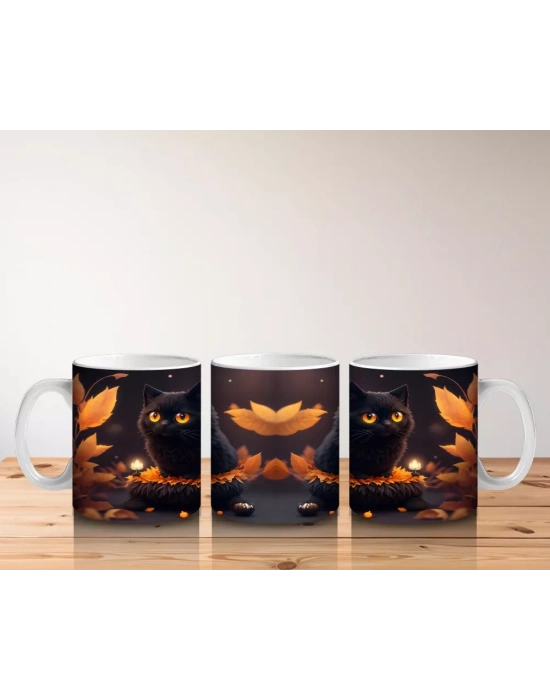 Karanlıkta Parlayan Cadı Kedi – Hediyelik Kahve Kupası