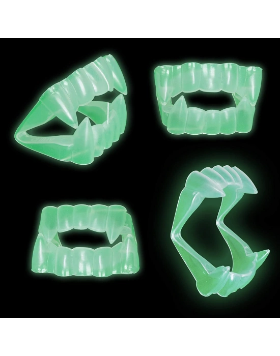 Karanlıkta Parlayan Fosforlu Çift Damak Takma Vampir Dişi