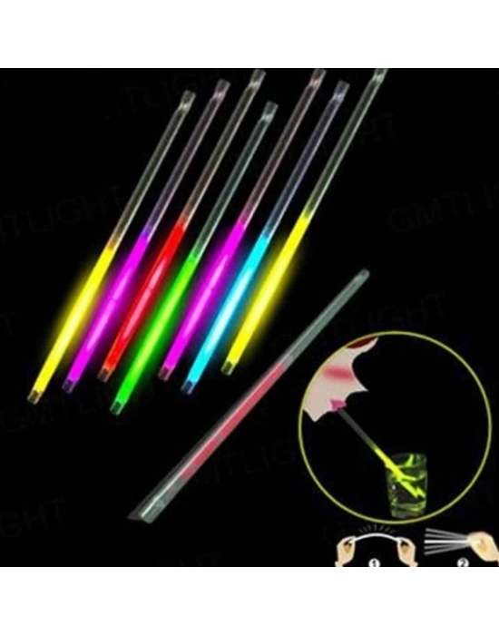 Karanlıkta Parlayan Glow  Fosforlu Pipet 3 Renk 3 Adet