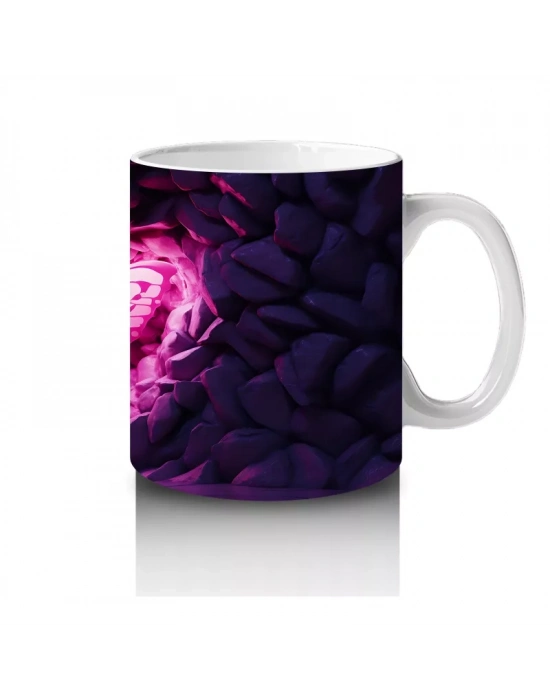 Karanlıkta Parlayan Pembe Kelebek - Baskılı Kahve Kupası