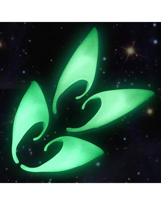 Karanlıkta Yanan Fosforlu Lateks Elf Kulağı - 1 Çift