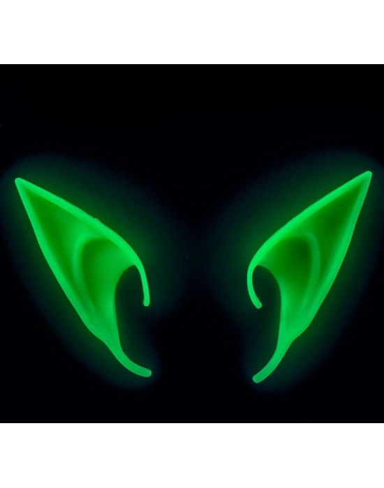 Karanlıkta Yanan Fosforlu Lateks Elf Kulağı - 1 Çift